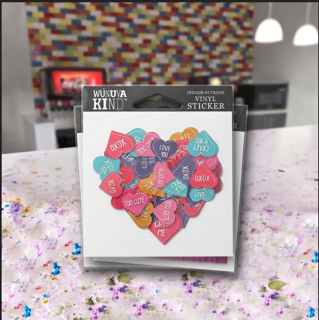 Wunuva Kind Vinyl Sticker - Hearts